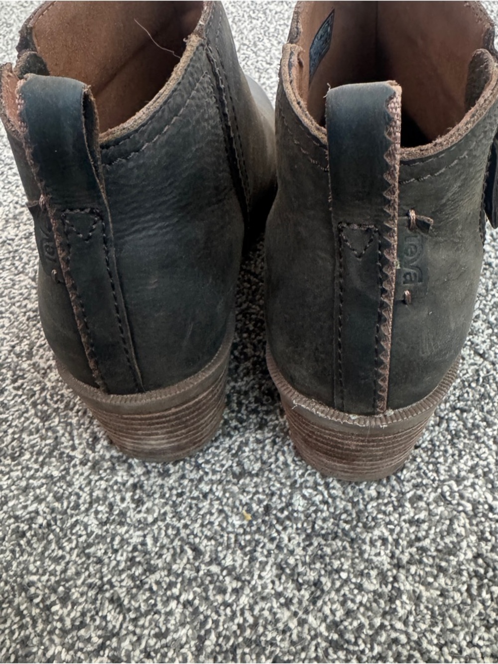 Teva Anaya Bootie RR Womens 10 Brown Leather Ankle Boots Side Zip Comfort - Picture 4 of 9